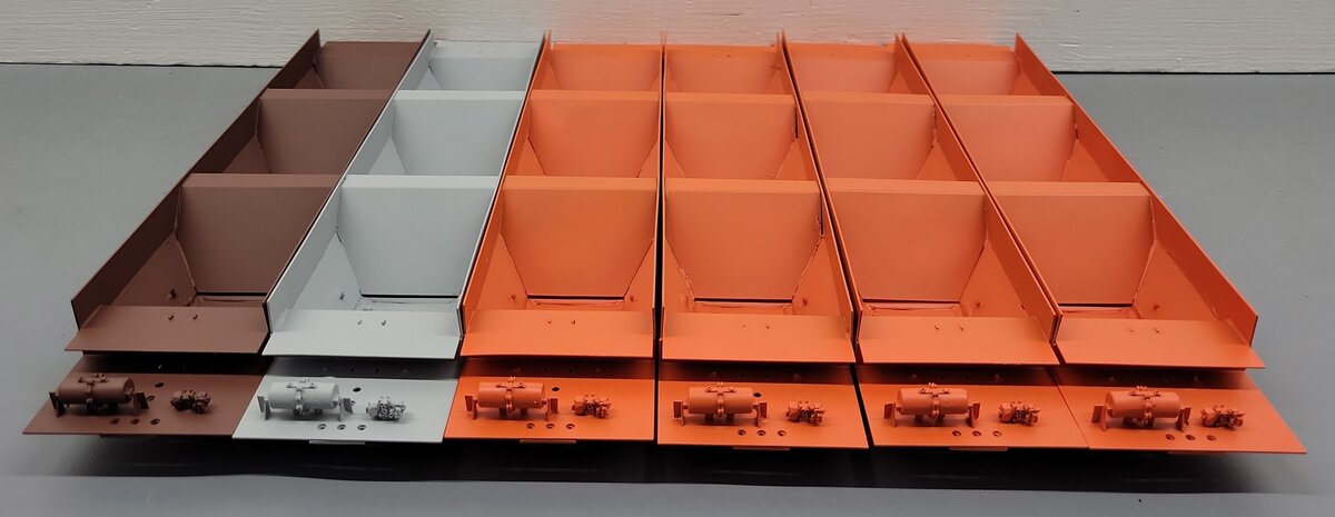 Pecos River Brass O Scale Brass Assorted Hopper Car Underbodies [6] (2-Rail) LN/Box