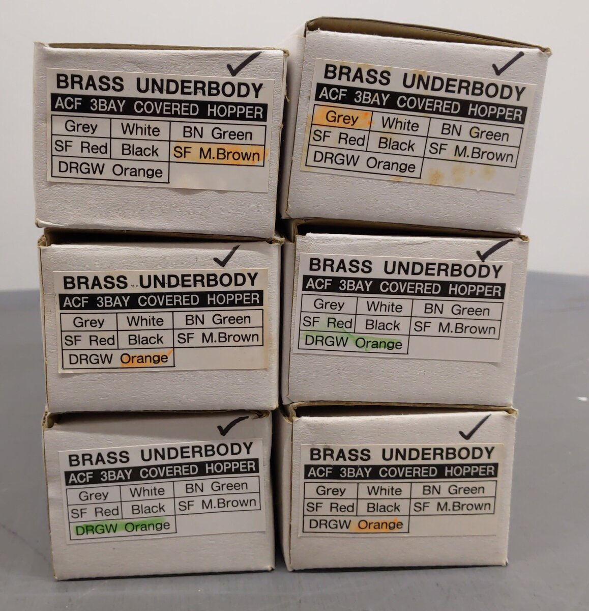 Pecos River Brass O Scale Brass Assorted Hopper Car Underbodies [6] (2-Rail) LN/Box