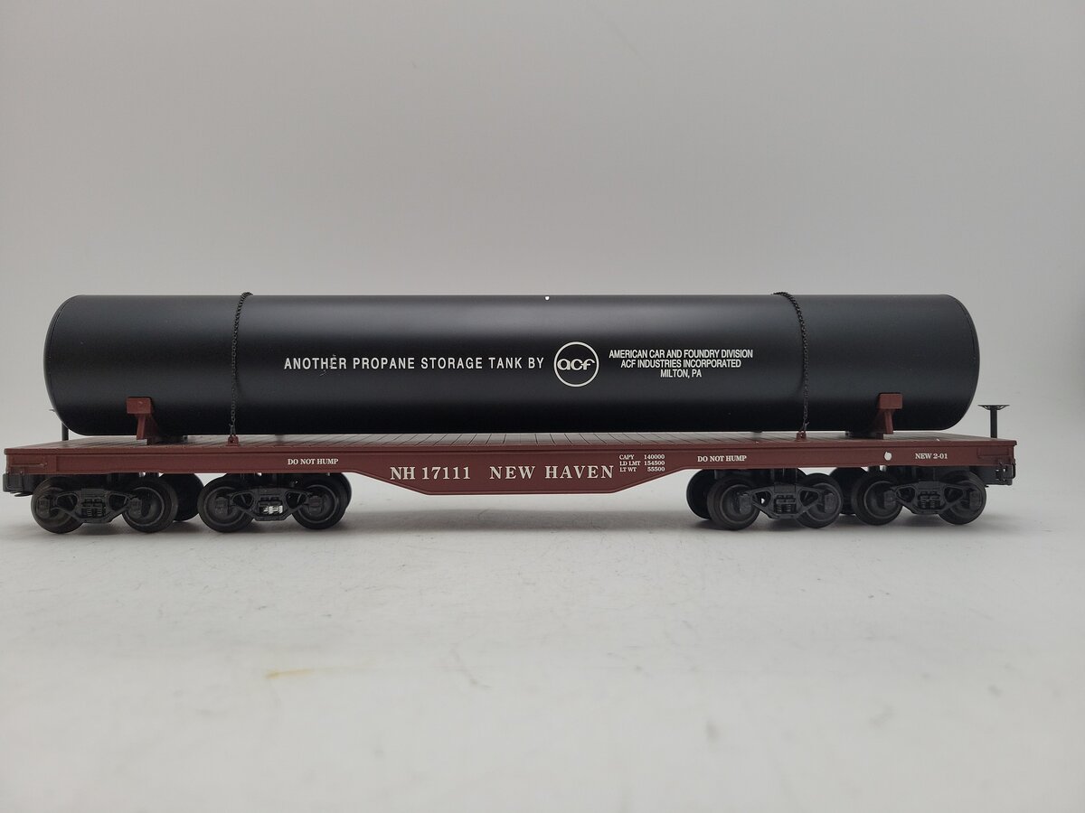 K-Line K693-1791 O Gauge New Haven 16 Wheel Flatcar w/ Tank VG/Box