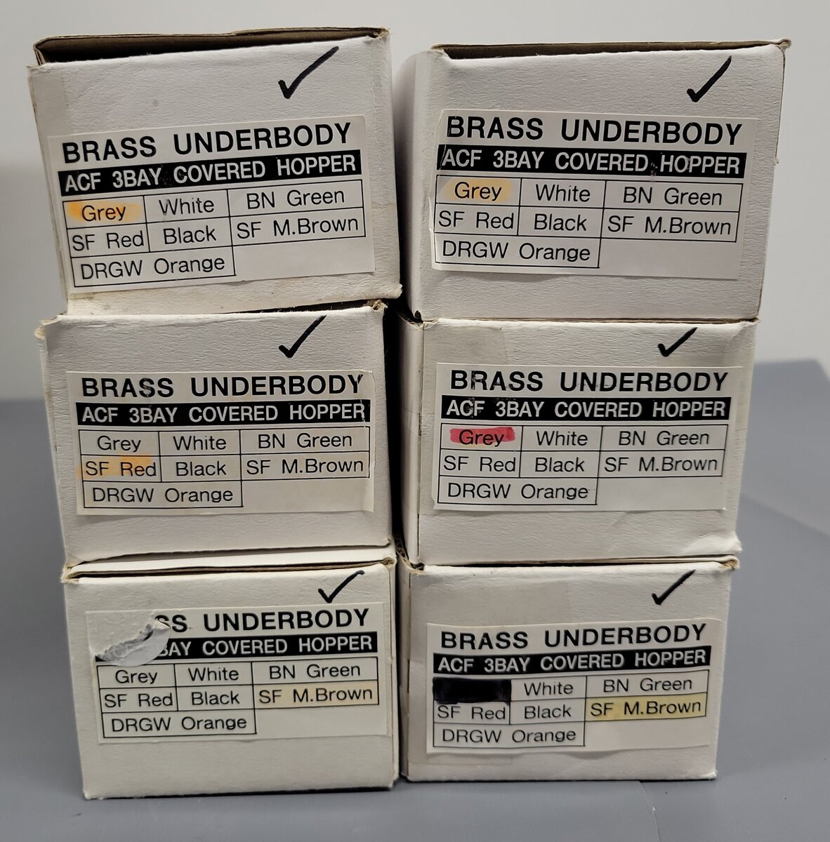 Pecos River Brass O Scale Brass Assorted Hopper Car Underbodies [6] (2-Rail) LN/Box