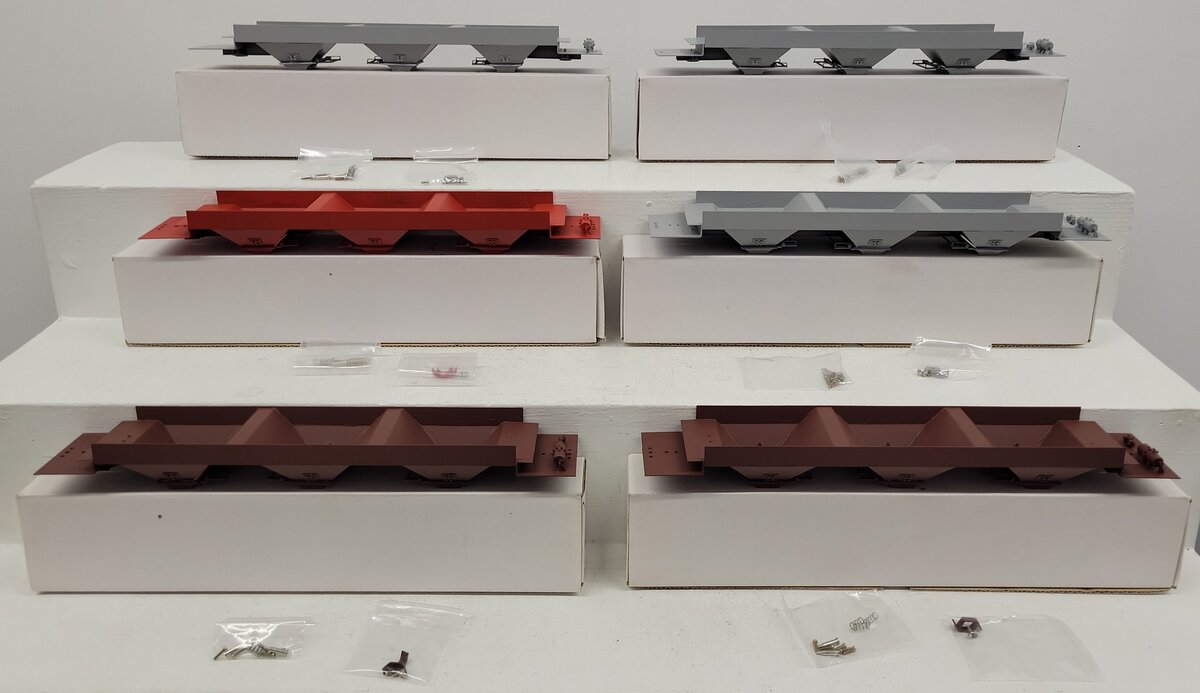Pecos River Brass O Scale Brass Assorted Hopper Car Underbodies [6] (2-Rail) LN/Box