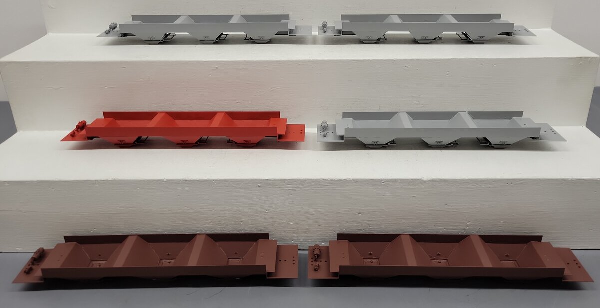Pecos River Brass O Scale Brass Assorted Hopper Car Underbodies [6] (2-Rail) LN/Box