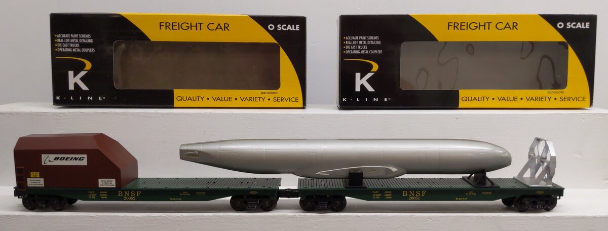 K-Line K691-1172 & K691-1173 O Gauge Boeing Airplane 2-Car Set EX/Box