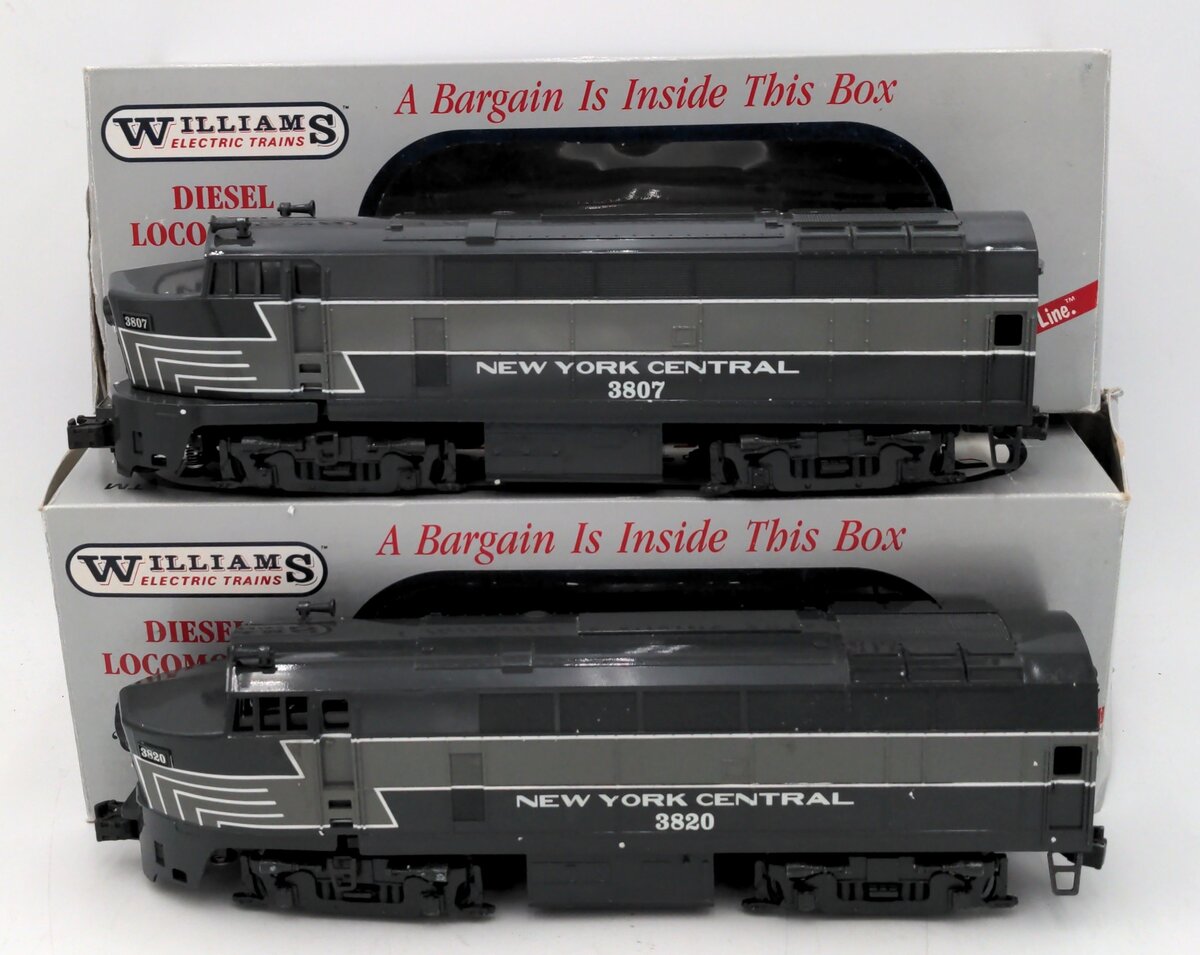 Williams 205 O New York Central Sharknose AA Diesel Locomotive Set #3807/3820 EX/Box