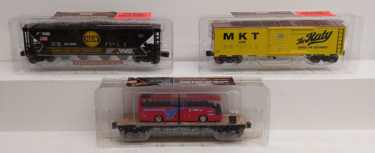 Menards O Gauge Freight Car Lot: 279-3844, 279-4526, 279-3574 [3] NIB