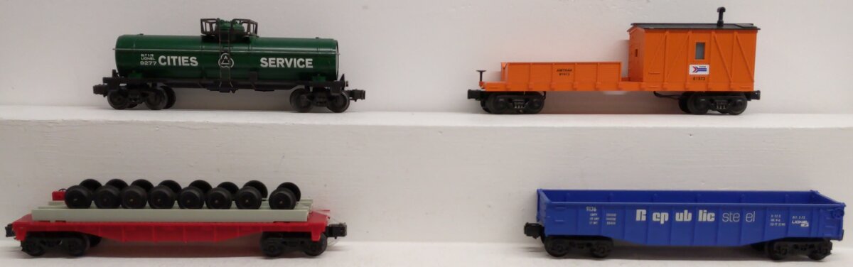 Lionel, MTSI, and MTH O Gauge Assorted Freight Cars: #9136, #9277, #81973 [4] EX