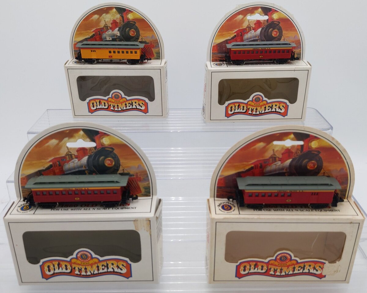 Bachmann N Scale Assorted Passenger Cars [4] EX/Box