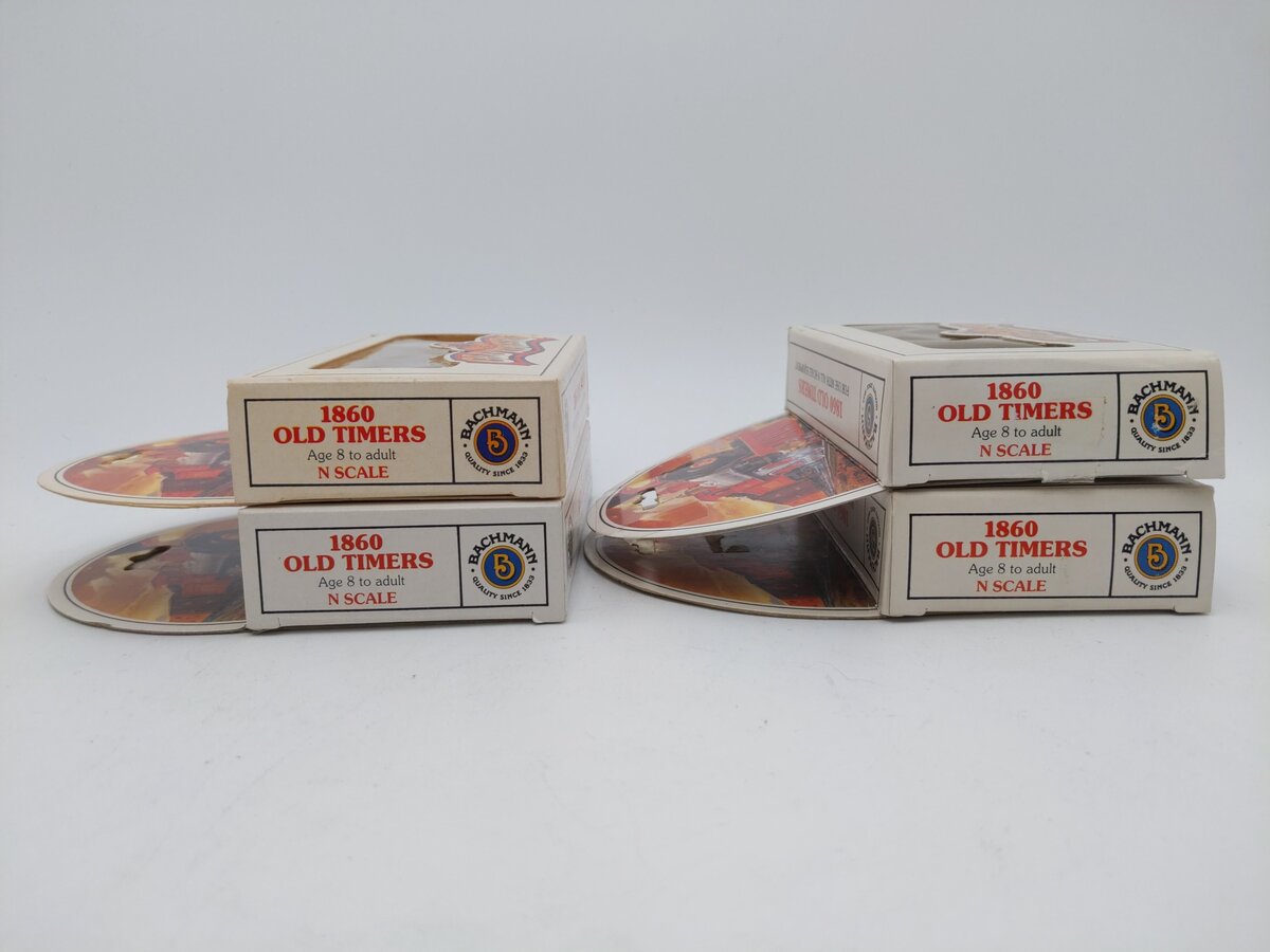 Bachmann N Scale Assorted Passenger Cars [4] EX/Box