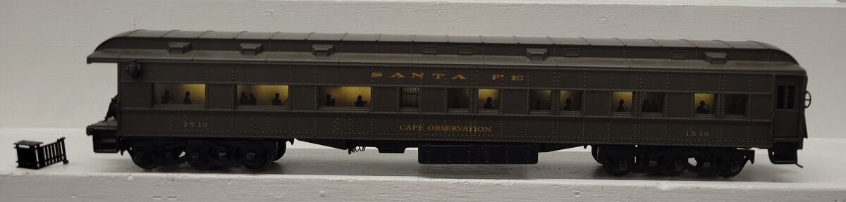 K-Line K1510 Custom O Scale Santa Fe Observation Car- 2 Rail