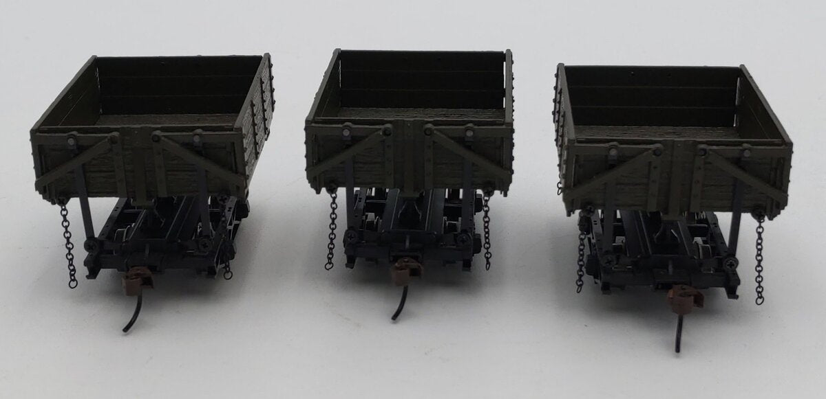 Bachmann 29804 On30 Green Wood Side-Dump Car (Set of 3) LN/Box