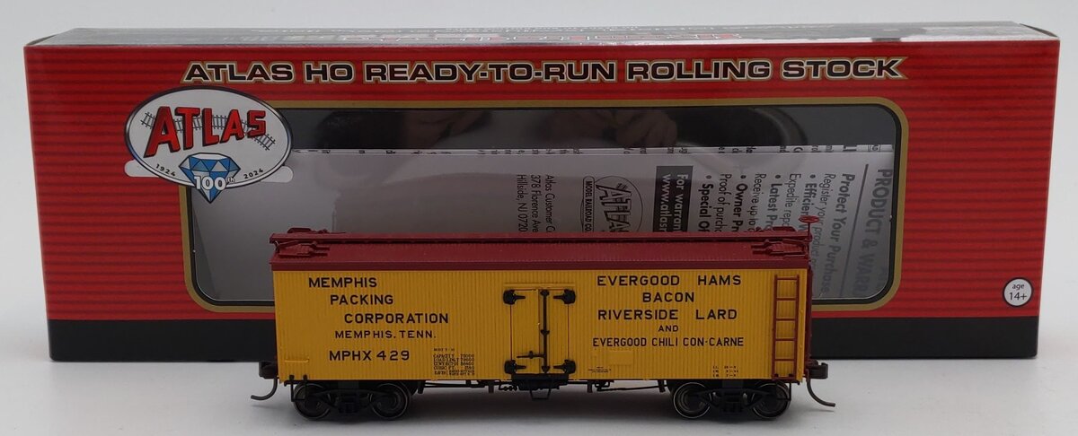 Atlas 20007197 HO Memphis Packing Corporation 36' Wood Reefer #429 LN/Box
