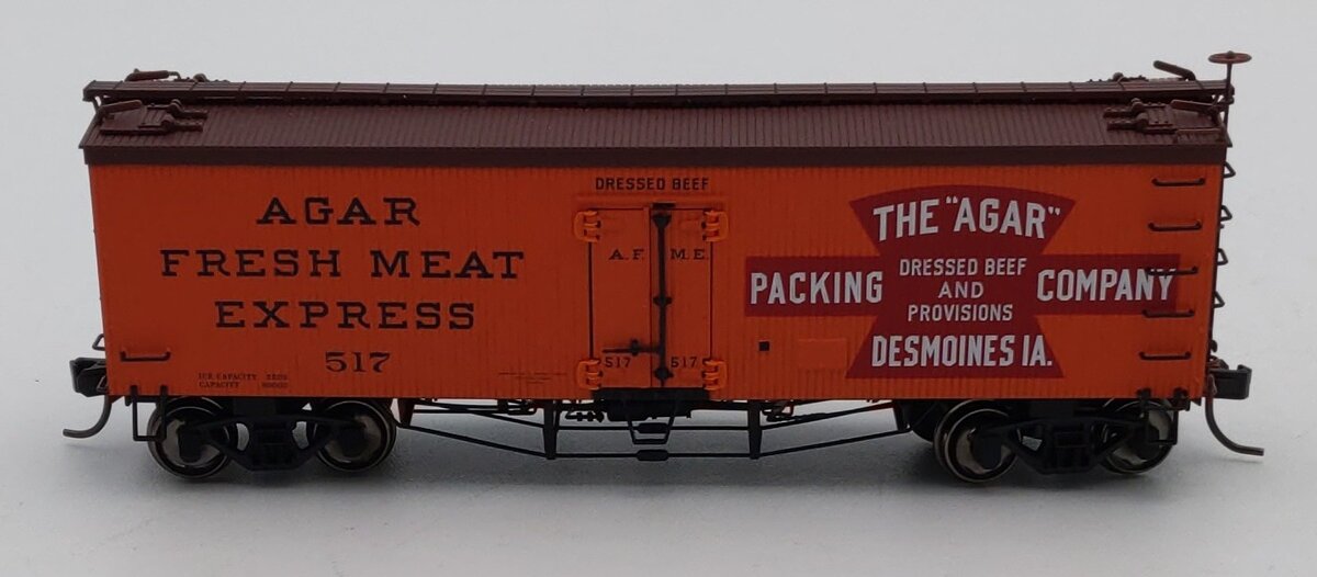 Atlas 20005800 HO Scale Agar Packing Company 36' Wood Reefer Car #517 LN/Box