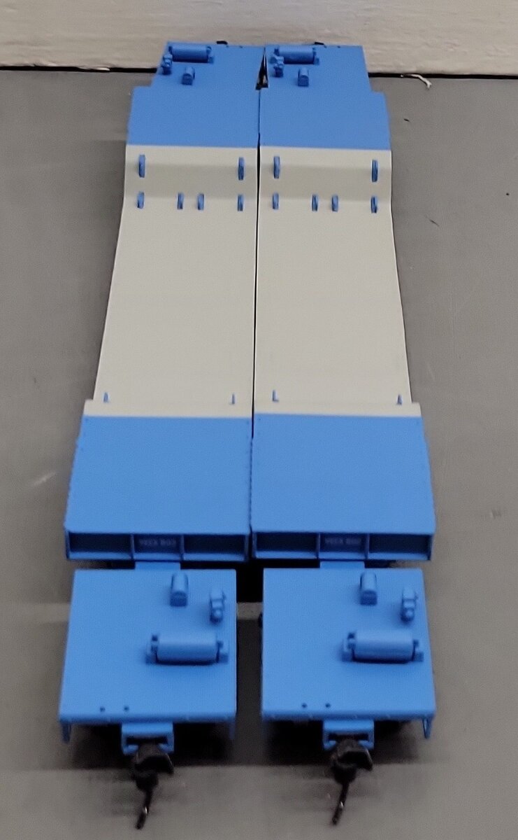 Walthers 932-240903 HO WECX Gold 81' 4-Truck Depressed Center Flatcar (Set of 2) EX/Box