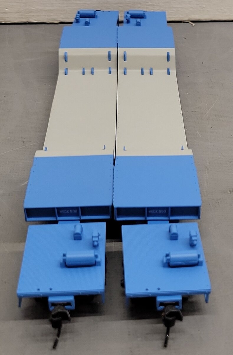 Walthers 932-240903 HO WECX Gold 81' 4-Truck Depressed Center Flatcar (Set of 2) EX/Box