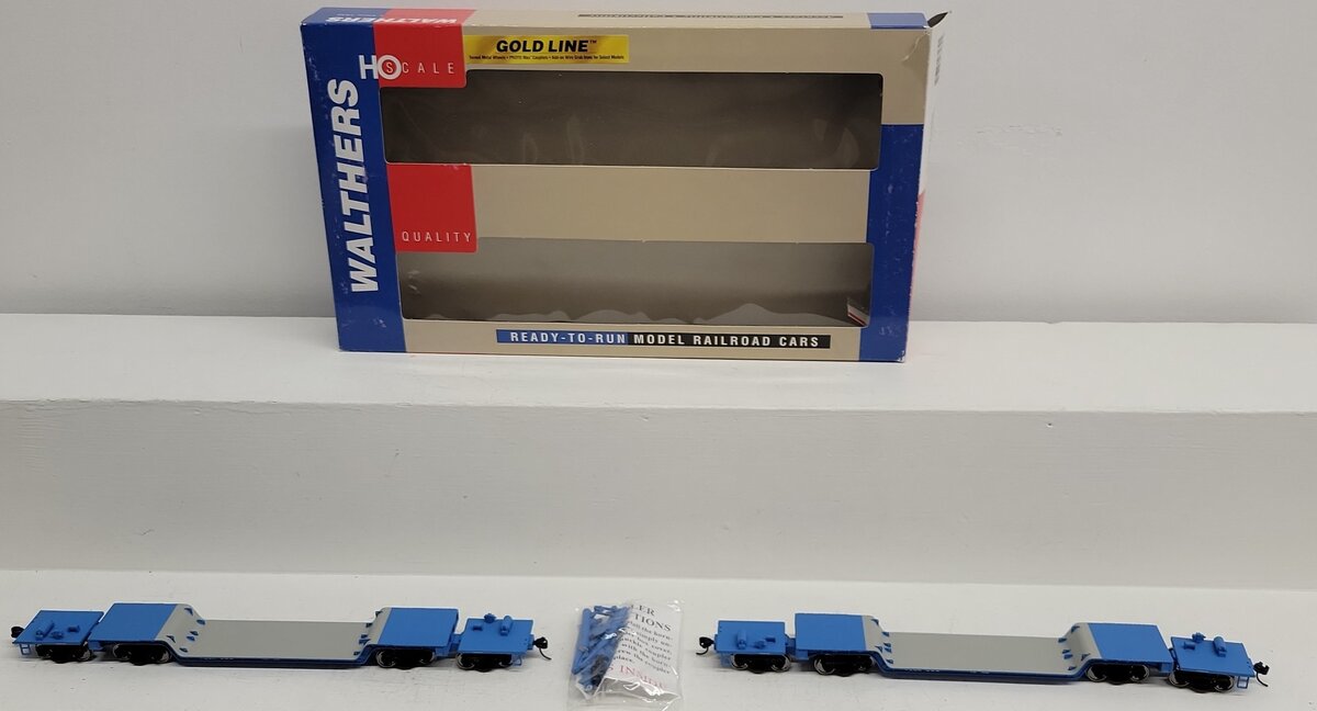 Walthers 932-240903 HO WECX Gold 81' 4-Truck Depressed Center Flatcar (Set of 2) EX/Box