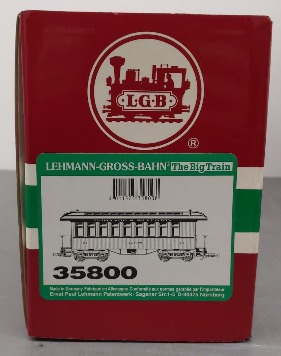 LGB 35800 G Scale Durango & Silverton Passenger Car EX/Box