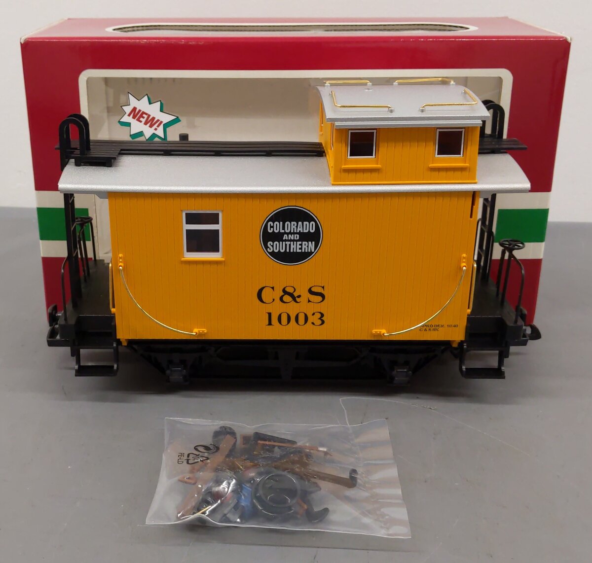 LGB 43650 G Scale Colorado & Southern Short Yellow Caboose #1003 EX/Box