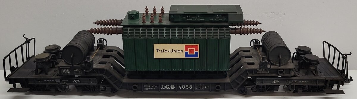 LGB 4058 G Scale Trafo-Union Depressed Center Transformer Flatcar VG