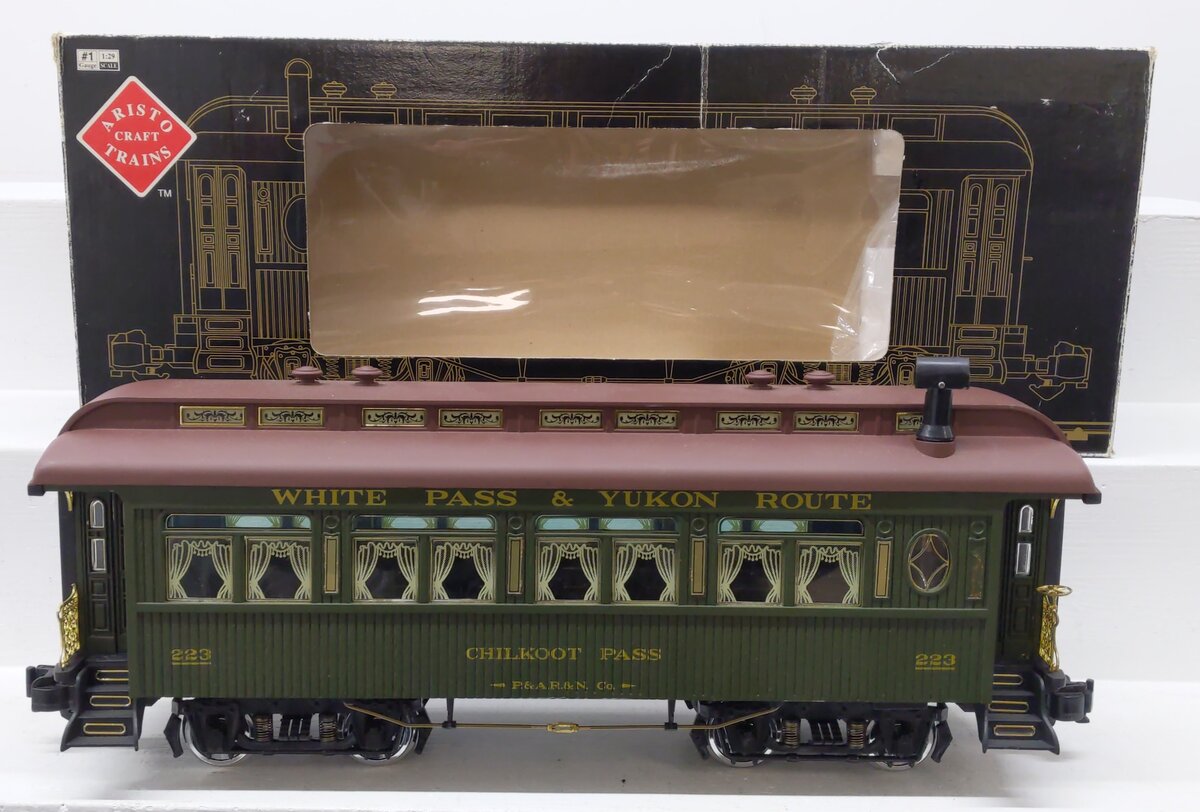 Aristo-Craft 31009 G Scale White Pass & Yukon Passenger Car (Metal Wheels) EX/Box