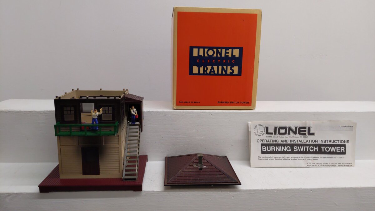 Lionel 6-12768 O Gauge Burning Switch Tower Assembled VG/Box