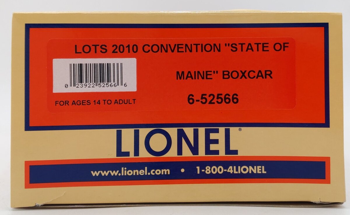 Lionel 6-52566 O Gauge LOTS 2010 Convention "State Of Maine" Boxcar #3110 LN/Box