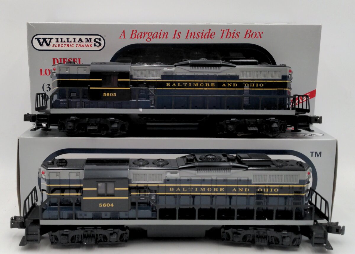 Williams GP03H O Baltimore and Ohio GP9 AA Diesel & Dummy Locomotive Set w/Horn EX/Box