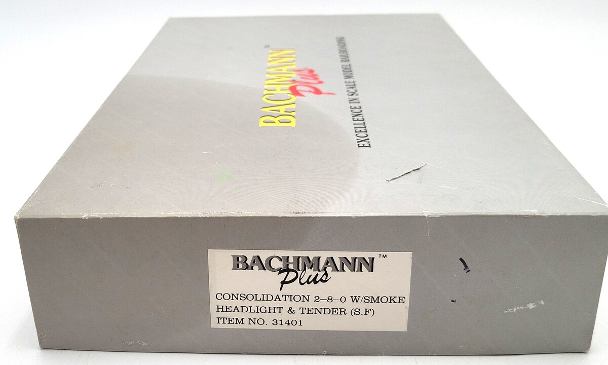 Bachmann 31401 HO Santa Fe 2-8-0 Consolidation Steam Locomotive & Tender EX/Box