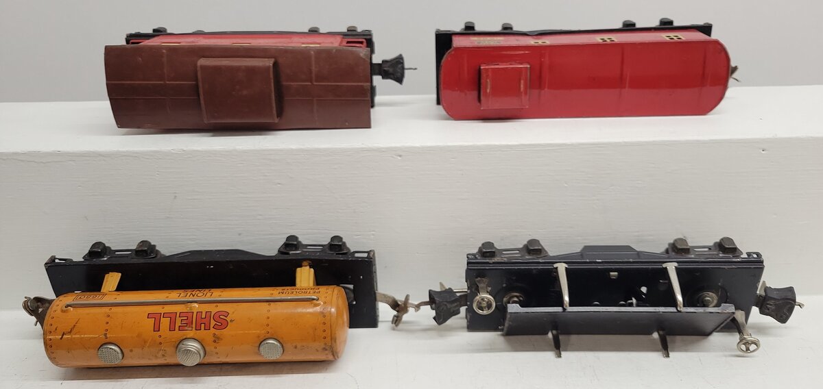 Lionel Vintage O Prewar Freight Cars: 2657, 1682, 3651, 1680 [4] VG