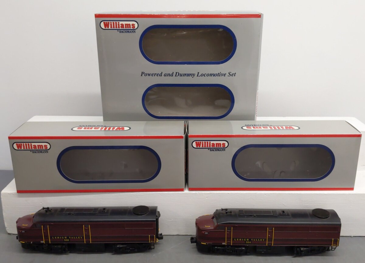 Williams 20903 O Lehigh Valley Alco FA1 A-A 3-Rail w/Horn & Bell DIesel Loco Set VG/Box