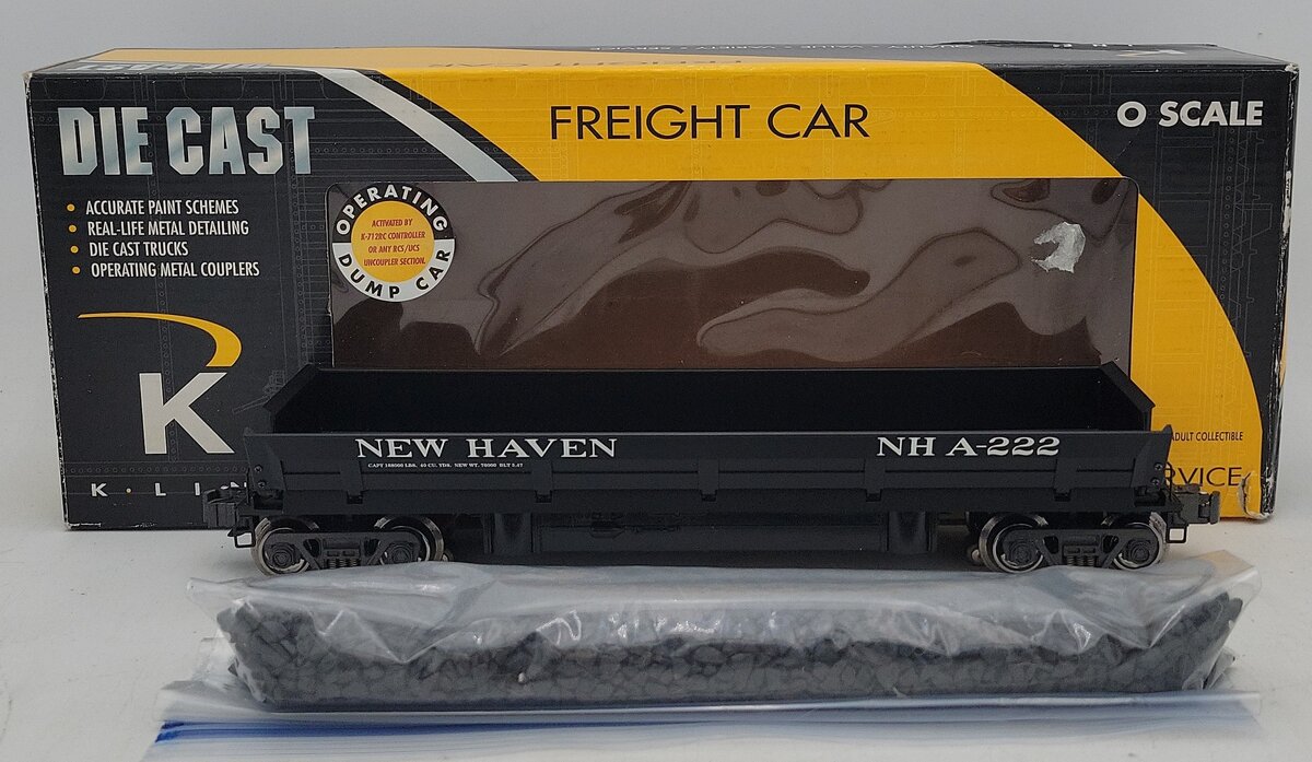 K-Line K712-1791 O New Haven Operating Dump Car with Coal Load LN/Box