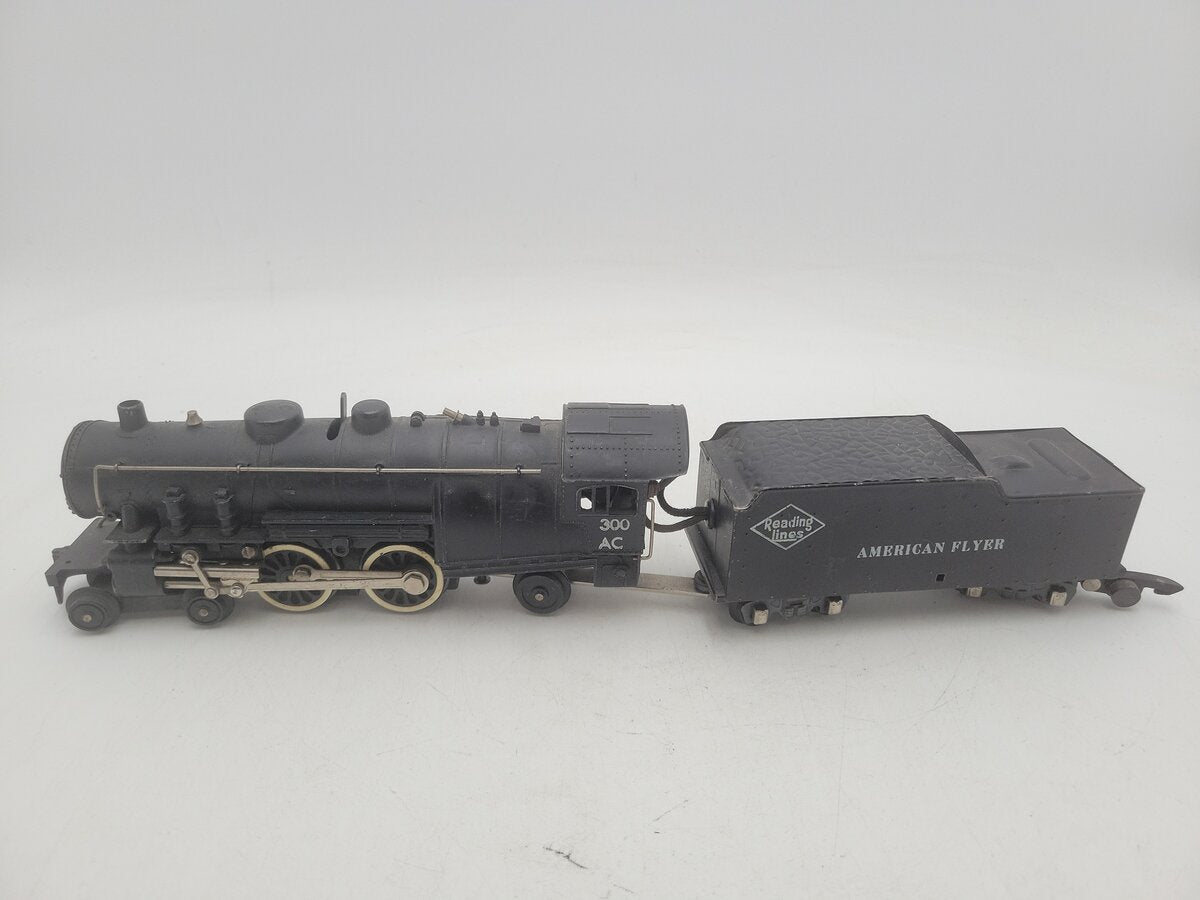 American Flyer 300AC Vintage S Reading 4-4-2 Reading Steam Locomotive & Tender VG