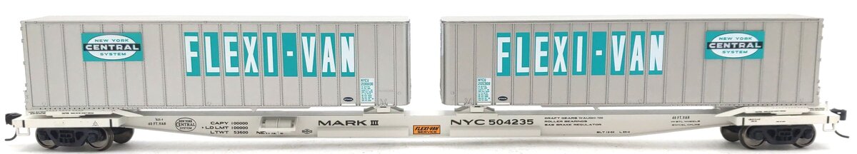 Walthers 932-40852 NYC Flexi-Van Car with Trailers #504235 EX