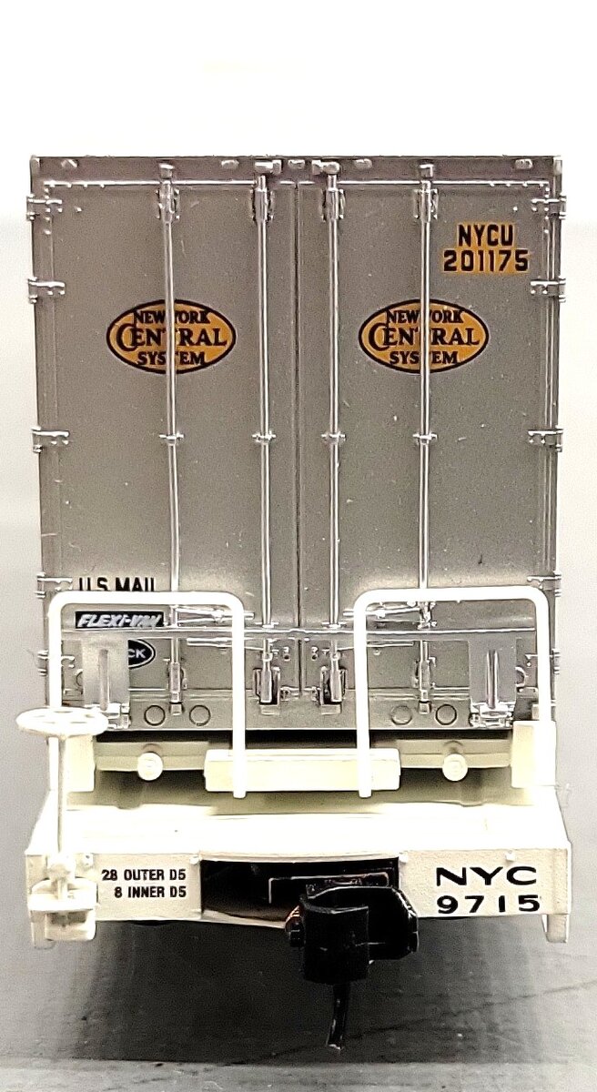 Walthers 932-41052 HO Scale NYC Mark IV Flexi-Van Flatcar w/Two Trailers #9715 EX