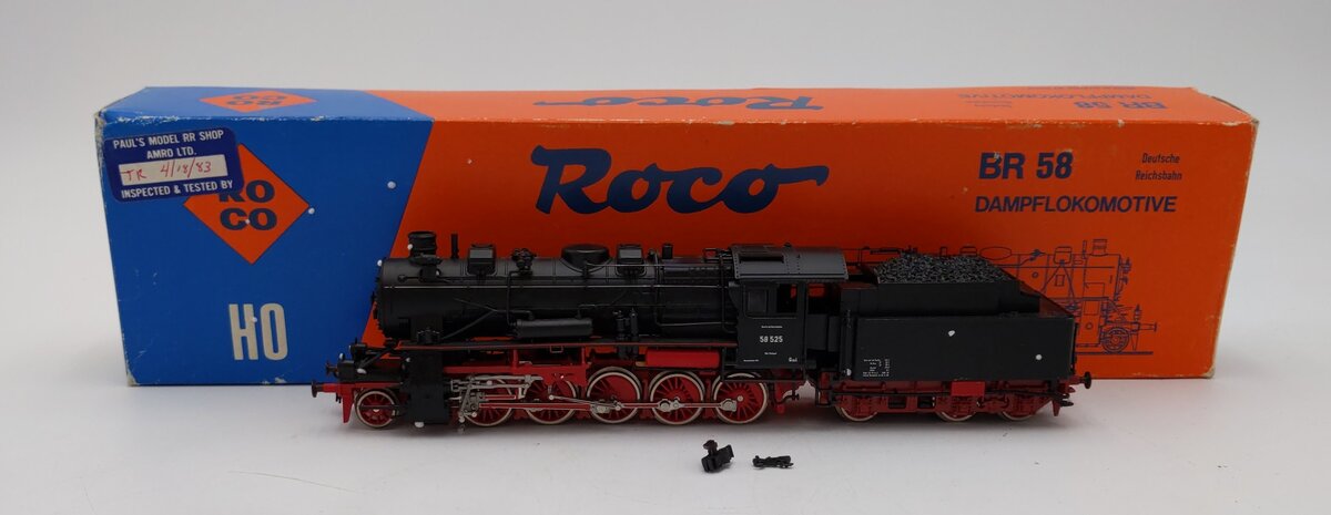 Roco 04112A HO Scale DRG BR 58 2-10-0 Steam Locomotive w/ Tender #58525 VG/Box