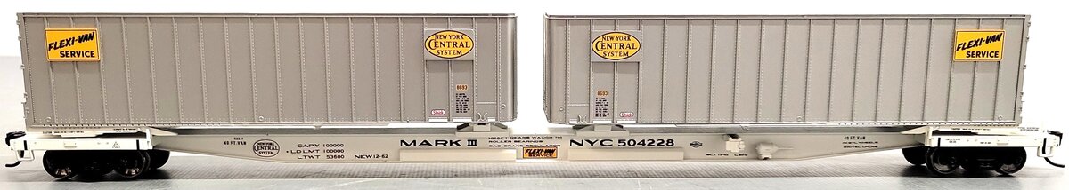 Walthers 932-3921 HO Scale New York Central Flexi-Van Flatcar w/Trailers #504228 EX