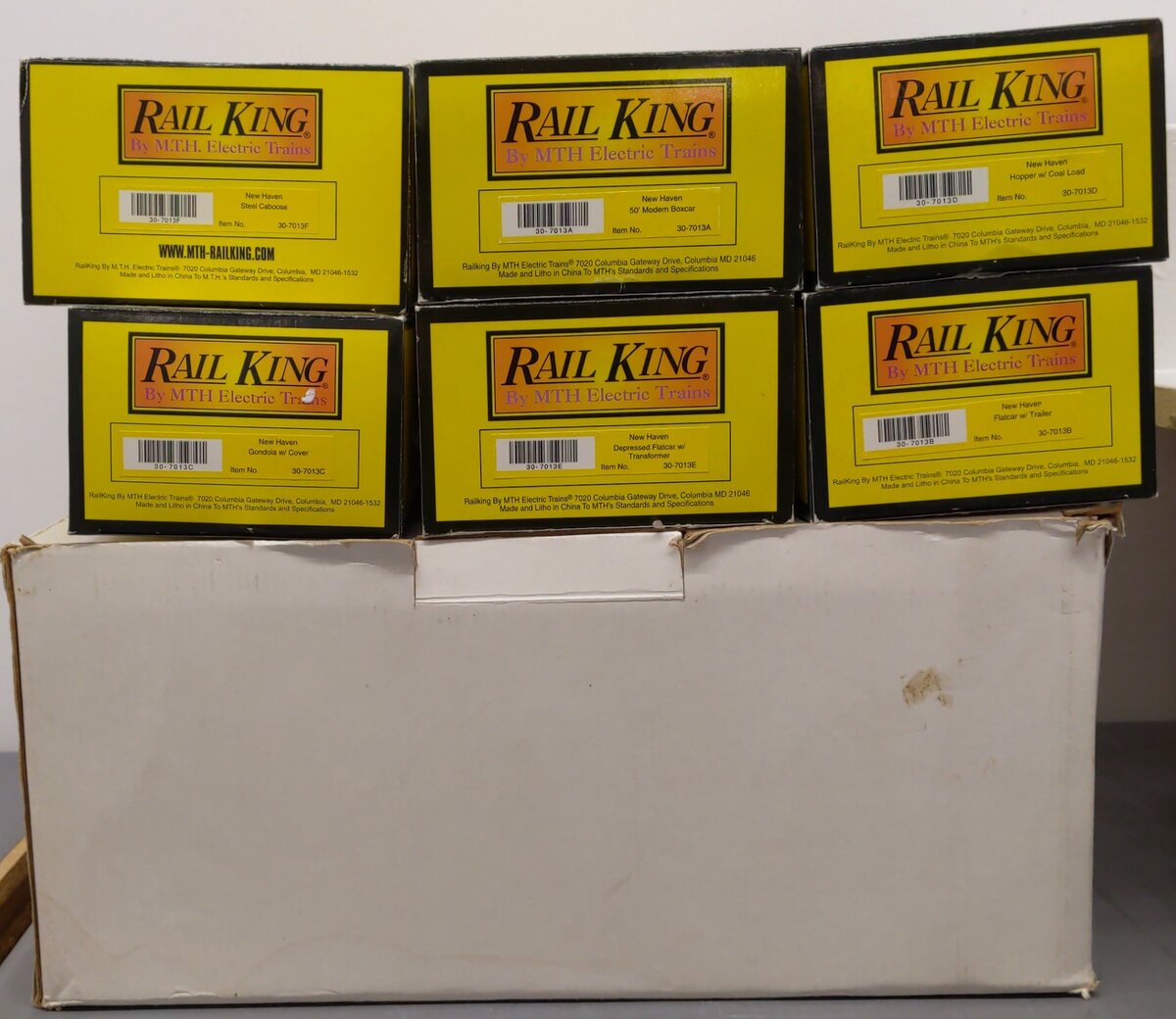 MTH 30-7013 O New Haven RailKing Freight Car Set (Set of 6) EX/Box