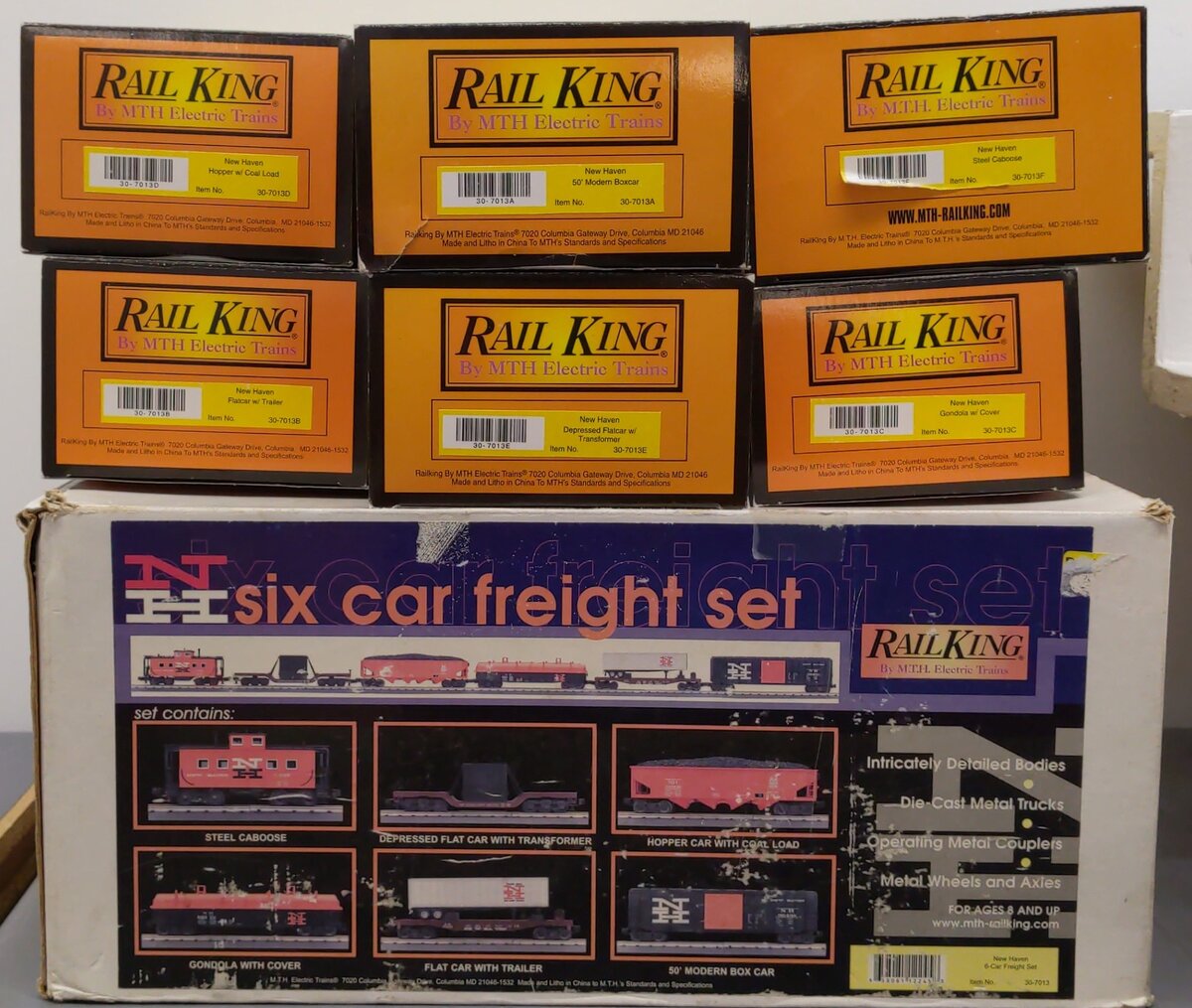 MTH 30-7013 O New Haven RailKing Freight Car Set (Set of 6) EX/Box