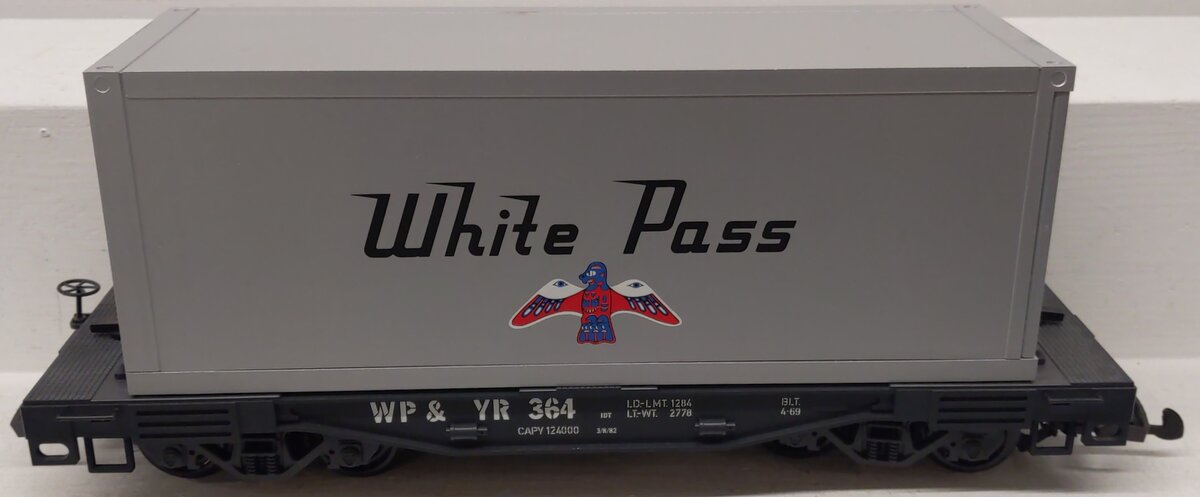 LGB 364 White Pass Flatcar w/ Container EX
