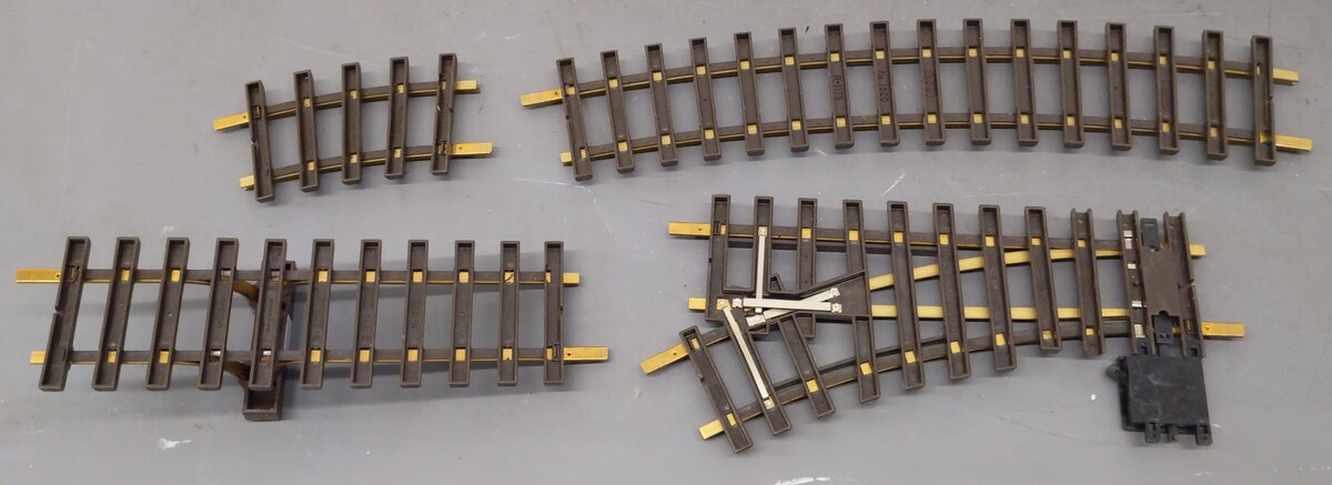 LGB G Scale Brass Assorted Track Sections [4] EX