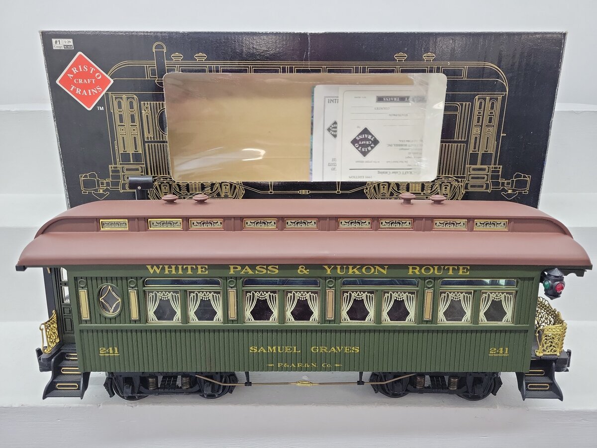 Aristo-Craft 31209 White Pass & Yukon Wooden Observation Car EX/Box
