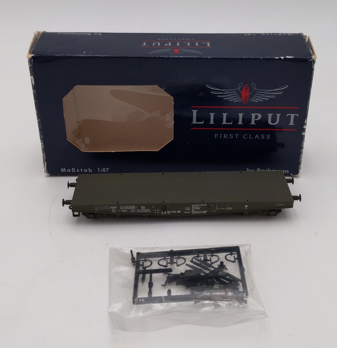 Liliput L221220 HO Scale 6-Achsiger Flachwagen Der Bundeswehr Flat Car LN/Box