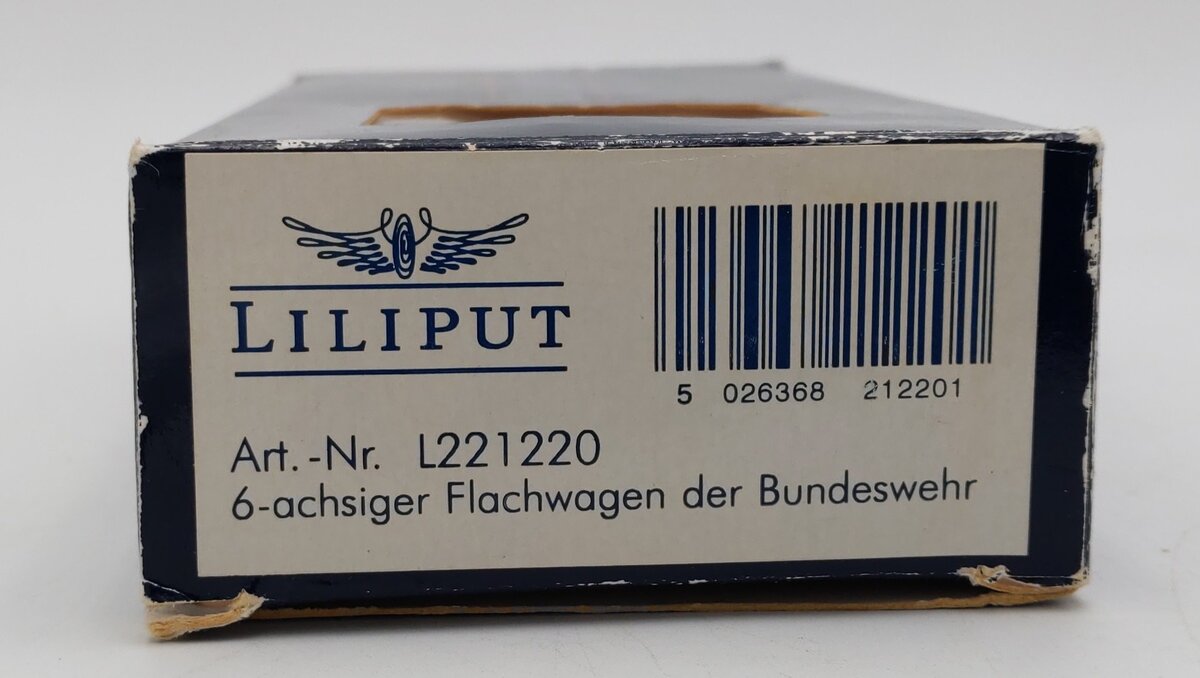 Liliput L221220 HO Scale 6-Achsiger Flachwagen Der Bundeswehr Flat Car LN/Box