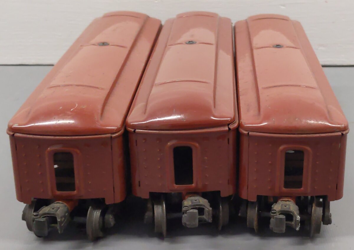 Lionel 2442S Vintage O Tinplate Brown Passenger #2442, 2442, 2443 (Set of 3) VG