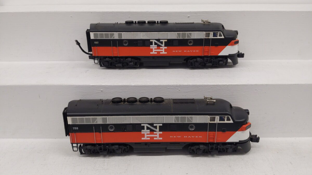 MTH 20-2089-1 O Gauge New Haven F-3 AA Diesel Set w/PS1 #1197/1199 EX/Box