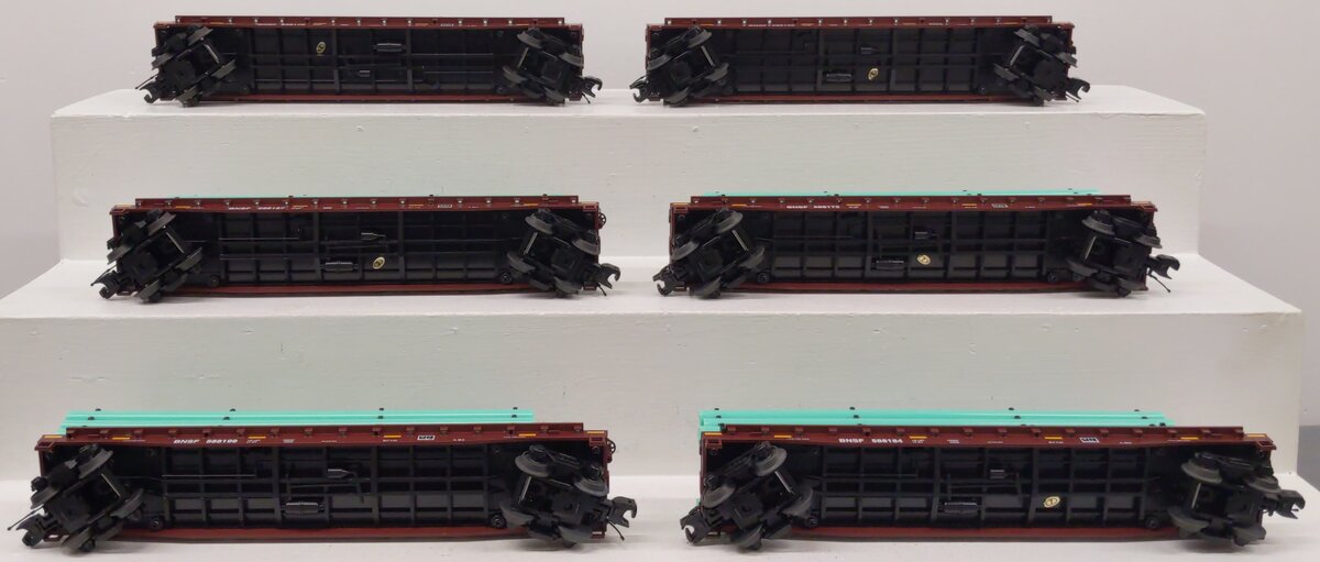 MTH 20-90778 O Gauge Premier Flat Car W/Pipe Load 6-Car Set EX/Box
