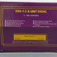 MTH 20-2097-0 O Gauge New Haven F-3 B-Unit Diesel Engine #1198 EX/Box