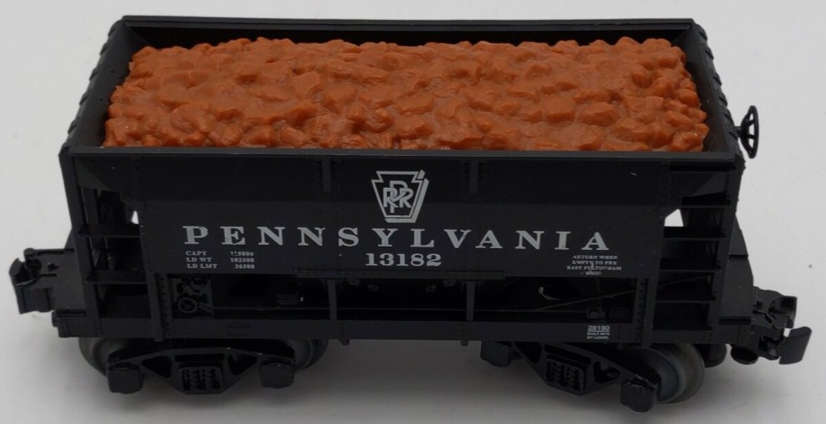 Lionel O Gauge Pennsylvania Railroad Hopper Car #13182 w/ Stone Load EX