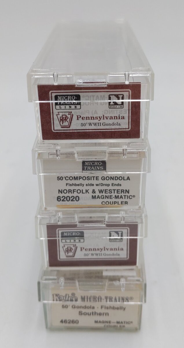 Micro-Trains & Other N Scale Assorted Gondolas [4] EX/Box