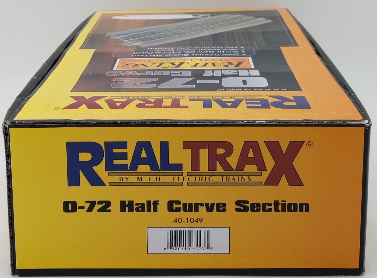 MTH 40-1049 O72 RealTrax Half Curved Track Section (Solid Rail) [12] EX/Box