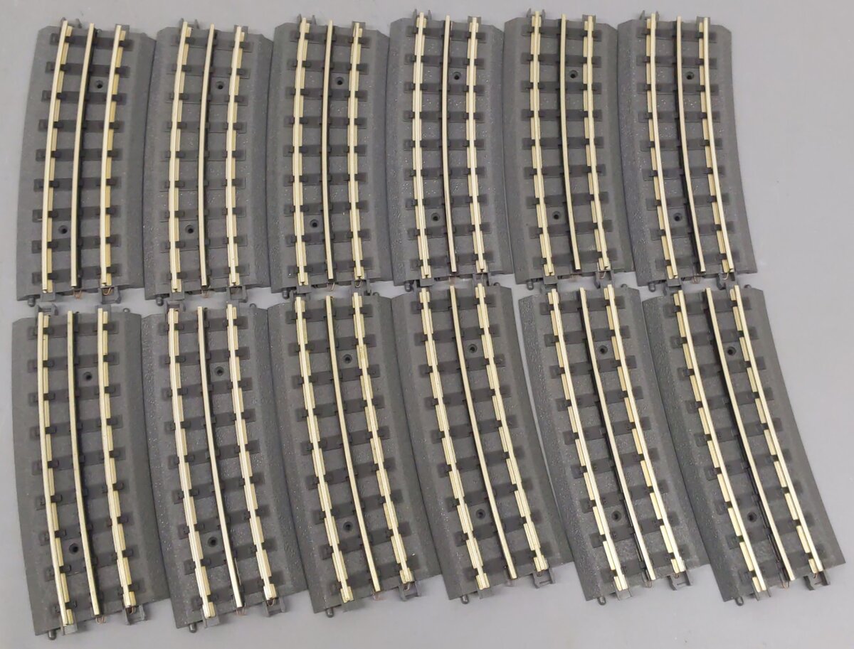 MTH 40-1049 O72 RealTrax Half Curved Track Section (Solid Rail) [12] EX/Box